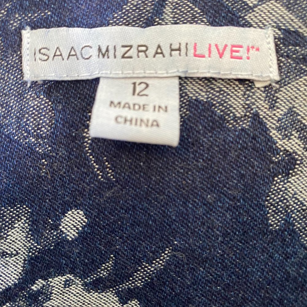 SOLD Isaac Mizrahi Live White Floral Print on Denim Jacket ~ NWOT - Picture 2 of 10